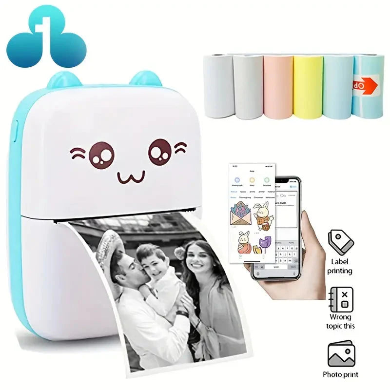 Mini Pocket Wireless BT Thermal Inkless Printer for Smartphones Portable Printer - Tophatter Daily Deals